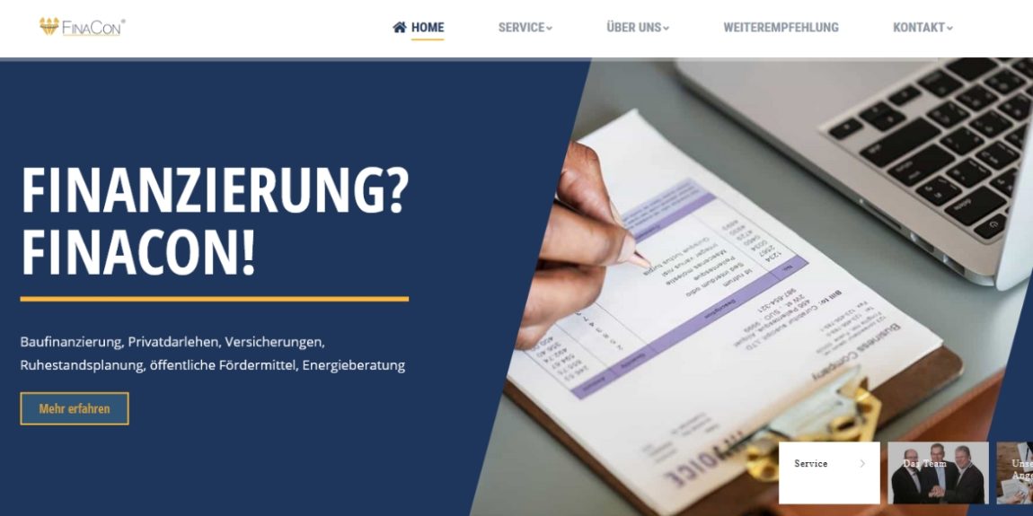Screenshot Webseite FinaCon