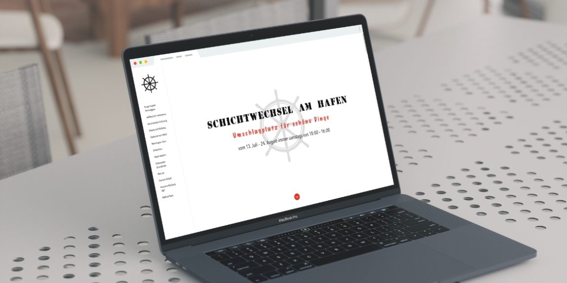Mockup Webseite Schichtwechsel am Hafen