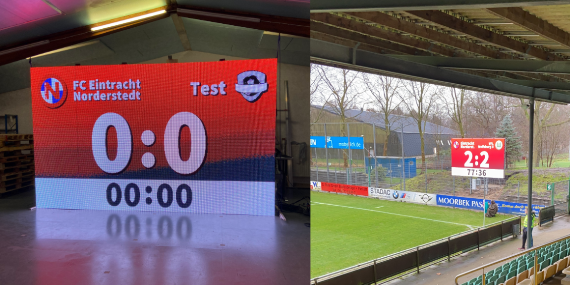 Digitale Anzeigetafel für Fußballvereine