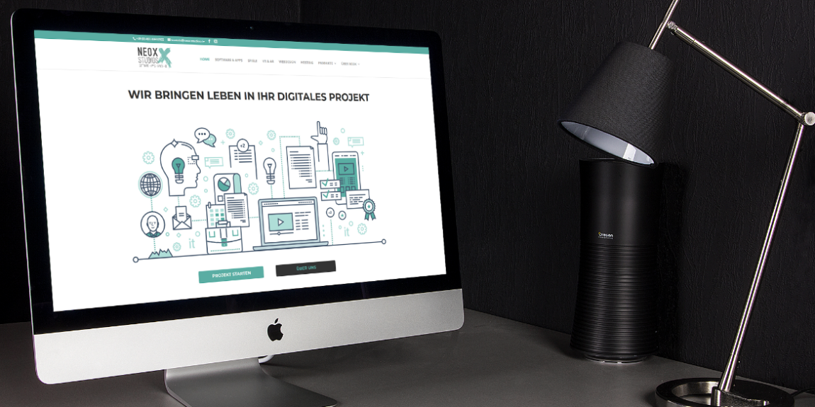 Mockup Webseite Neox Studios